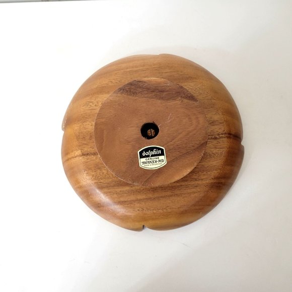 Monkey Pod Revolving Lazy Susan Divided Snack Tray - Picture 5 of 6